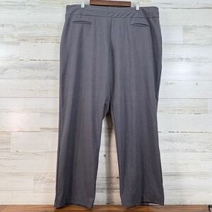Dressbarn Womens Plus 20W Gray Pull On Tummy Control Straight Leg Dress Pants
